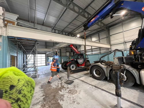 Bens Demolition Division job Remove large steels block and beam flooring screed, in Chippenham for TC Clarke photo number 6