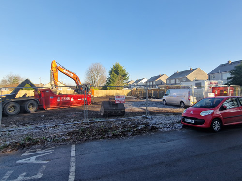 Bens Demolition Division job J.A. Developments, Bell Road, Coalpit Heath, Near Bristol. Demolition of buildings and clear gardens photo number 8