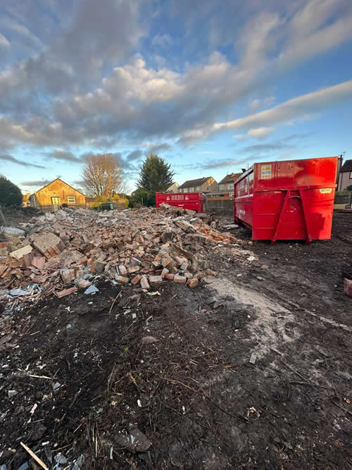 Bens Demolition Division job J.A. Developments, Bell Road, Coalpit Heath, Near Bristol. Demolition of buildings and clear gardens photo number 13