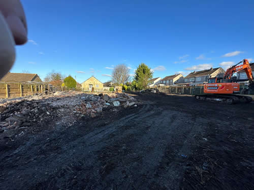 Bens Demolition Division job J.A. Developments, Bell Road, Coalpit Heath, Near Bristol. Demolition of buildings and clear gardens photo number 15