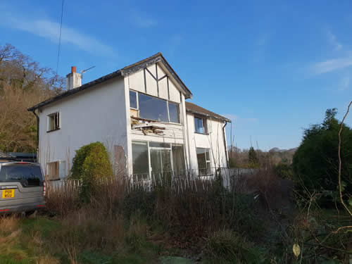 Bens Demolition Division job House demolition at Grove Road, Coombe Dinge, Bristol for Benchmark Construction photo number 1