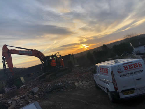 Bens Demolition Division job House demolition at Grove Road, Coombe Dinge, Bristol for Benchmark Construction photo number 2