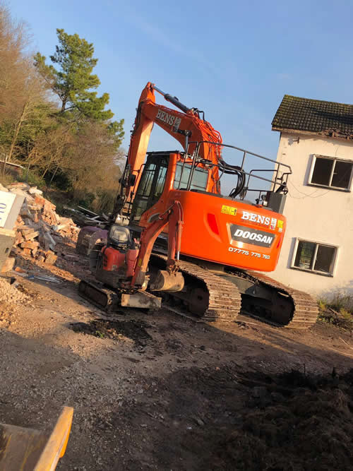 Bens Demolition Division job House demolition at Grove Road, Coombe Dinge, Bristol for Benchmark Construction photo number 4