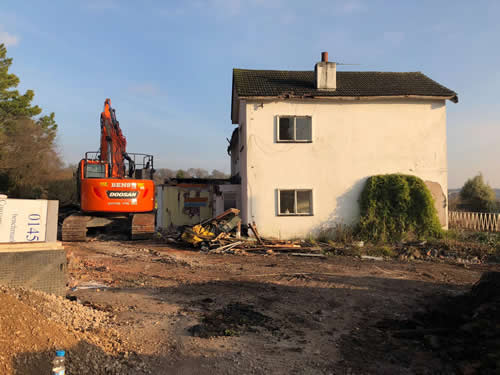 Bens Demolition Division job House demolition at Grove Road, Coombe Dinge, Bristol for Benchmark Construction photo number 5