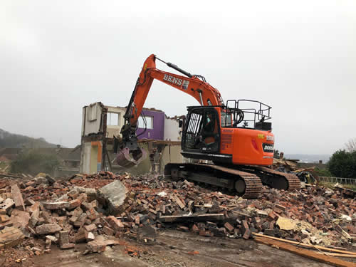 Bens Demolition Division job House demolition at Grove Road, Coombe Dinge, Bristol for Benchmark Construction photo number 10