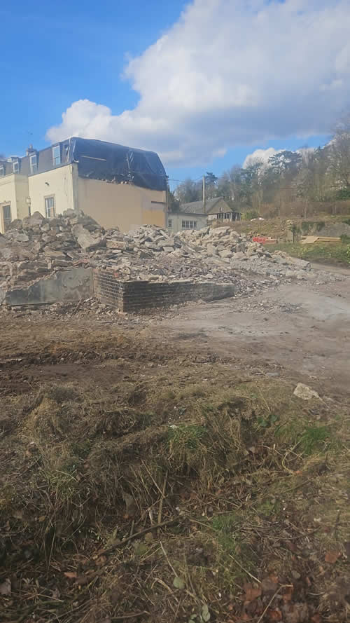 Bens Demolition Division job The Old Quarries, Avening - cleared access then demolition for Orange Owl Construction photo number 6