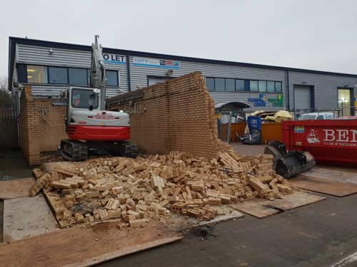 Bens Demolition Division job Commercial building demolition at Merchants Trade Park, Feeder Road, Bristol for Court Construction photo number 6