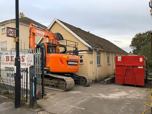 Bens Demolition Division job Demolition of a parish hall called Grove Hall, Fishponds, Bristol for Samson Homes photo number 3