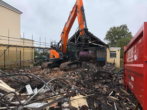 Bens Demolition Division job Demolition of a parish hall called Grove Hall, Fishponds, Bristol for Samson Homes photo number 7