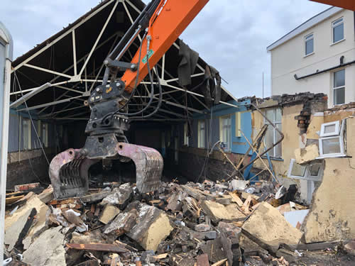 Bens Demolition Division job Demolition of a parish hall called Grove Hall, Fishponds, Bristol for Samson Homes photo number 11