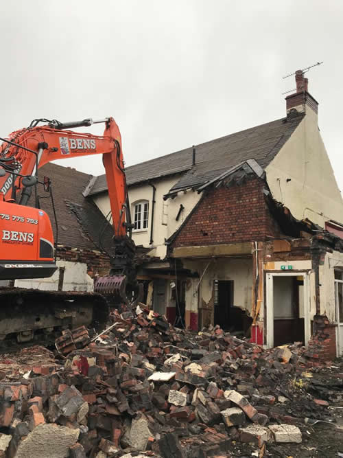 Bens Demolition Division job Demolition of the The Shant Pub, Kingswood for Highridge Construction photo number 2