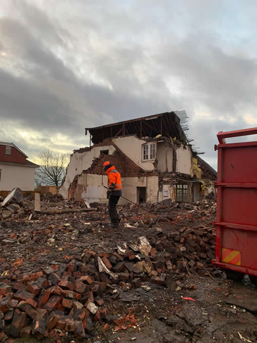 Bens Demolition Division job Demolition of the The Shant Pub, Kingswood for Highridge Construction photo number 4