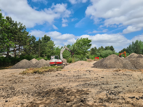 Bens Demolition Division job Uplifting a car park that includes 20000 square metres of tarmac, kerb stones, tree protection hoarding, also crushing the aggregate on site and removing for recycling. photo number 13