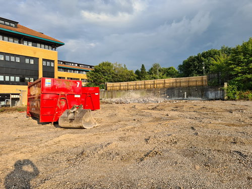 Bens Demolition Division job Uplifting a car park that includes 20000 square metres of tarmac, kerb stones, tree protection hoarding, also crushing the aggregate on site and removing for recycling. photo number 22