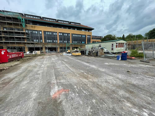 Bens Demolition Division job Uplifting a car park that includes 20000 square metres of tarmac, kerb stones, tree protection hoarding, also crushing the aggregate on site and removing for recycling. photo number 29