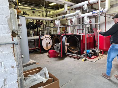 Bens Demolition Division photo Remove Old Boilers at a school and put new boilers in place for Grey Man Engineering Ltd